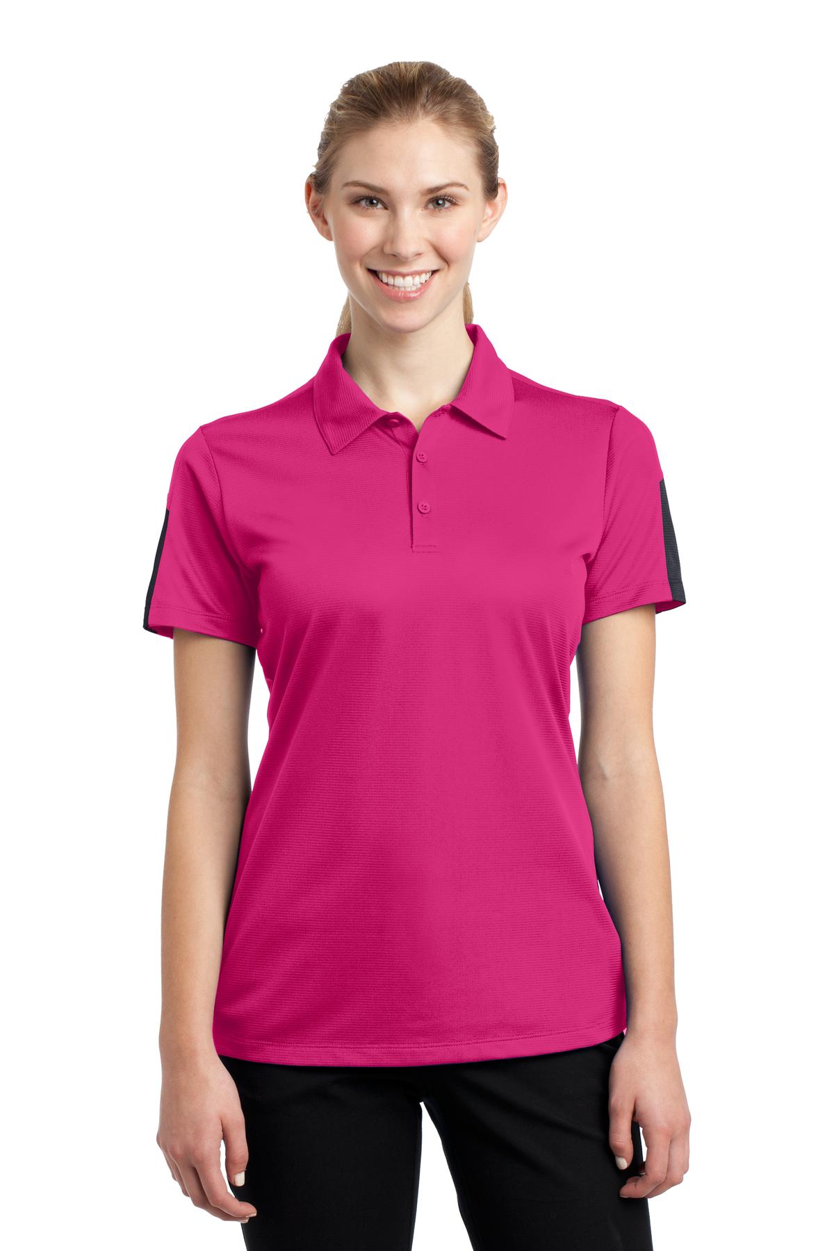 Sport-Tek® Ladies PosiCharge® Active Textured Colorblock Polo. LST695