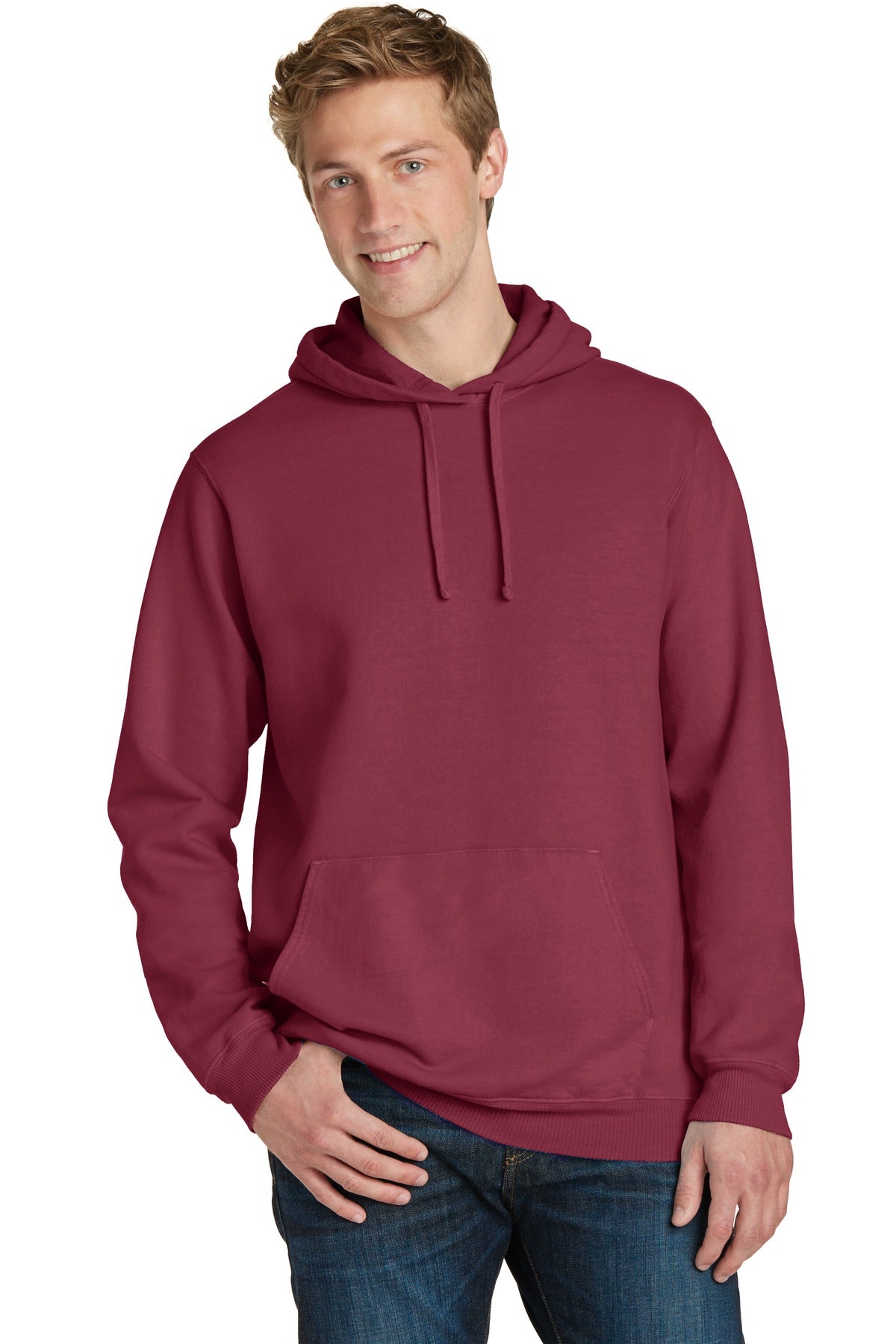 Port &amp; Company® Beach Wash™ Garment-Dyed Pullover Hooded Sweatshirt. PC098H