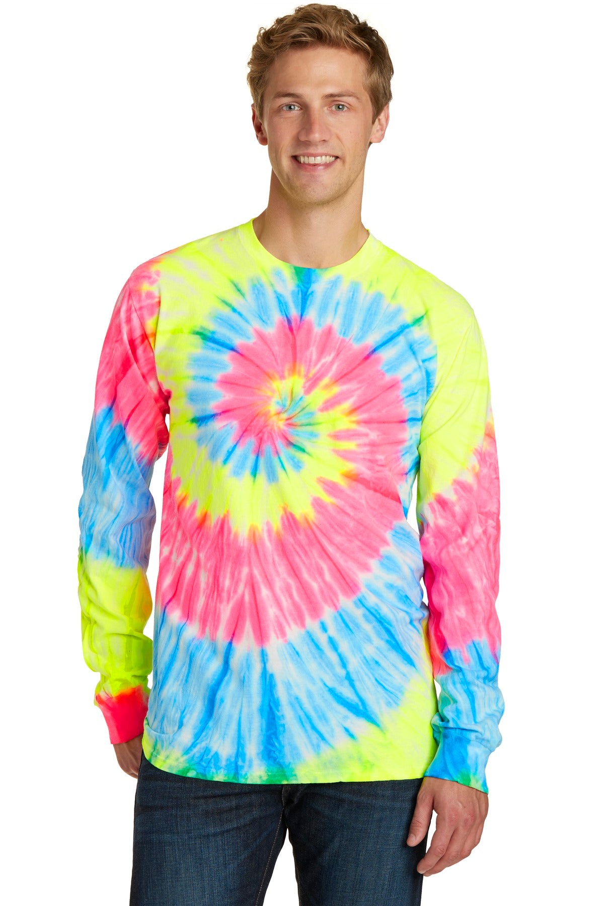 Port &amp; Company® Tie-Dye Long Sleeve Tee.  PC147LS