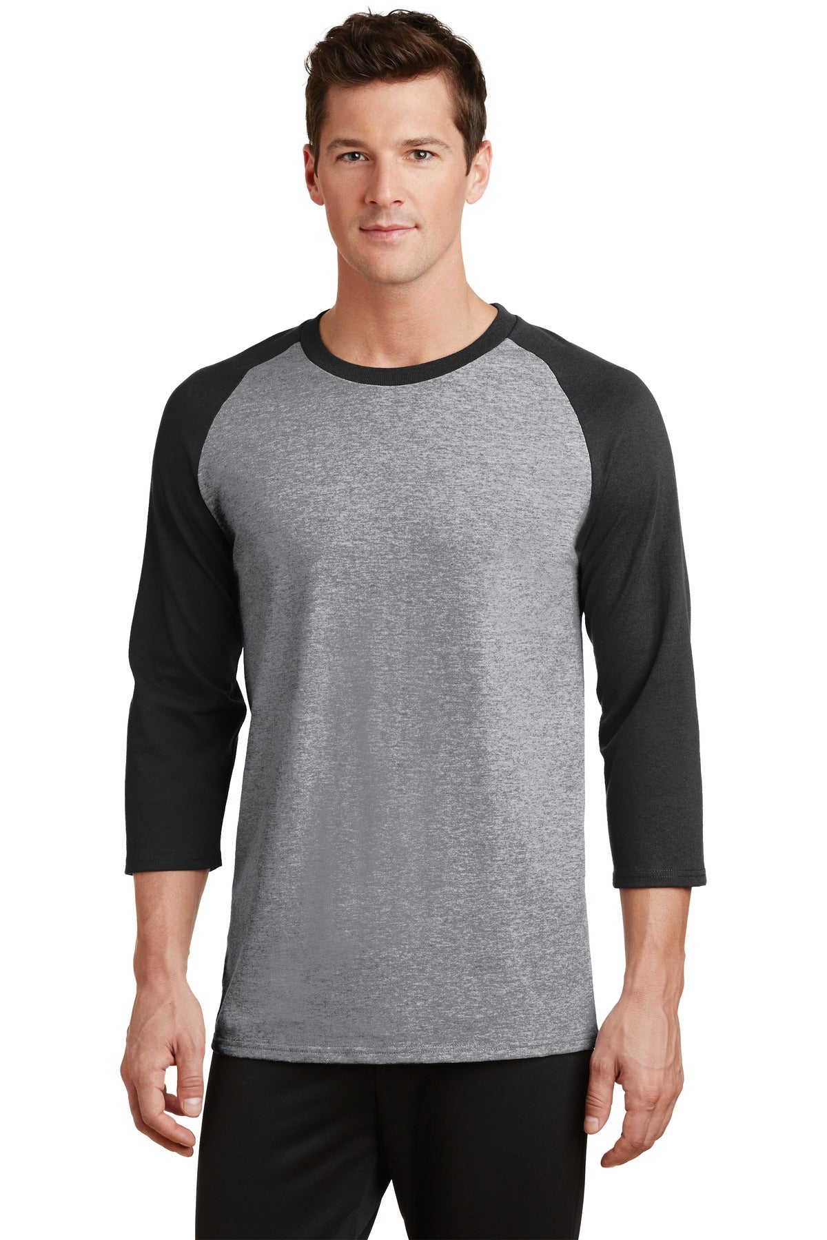 Port &amp; Company® Core Blend 3/4-Sleeve Raglan Tee. PC55RS