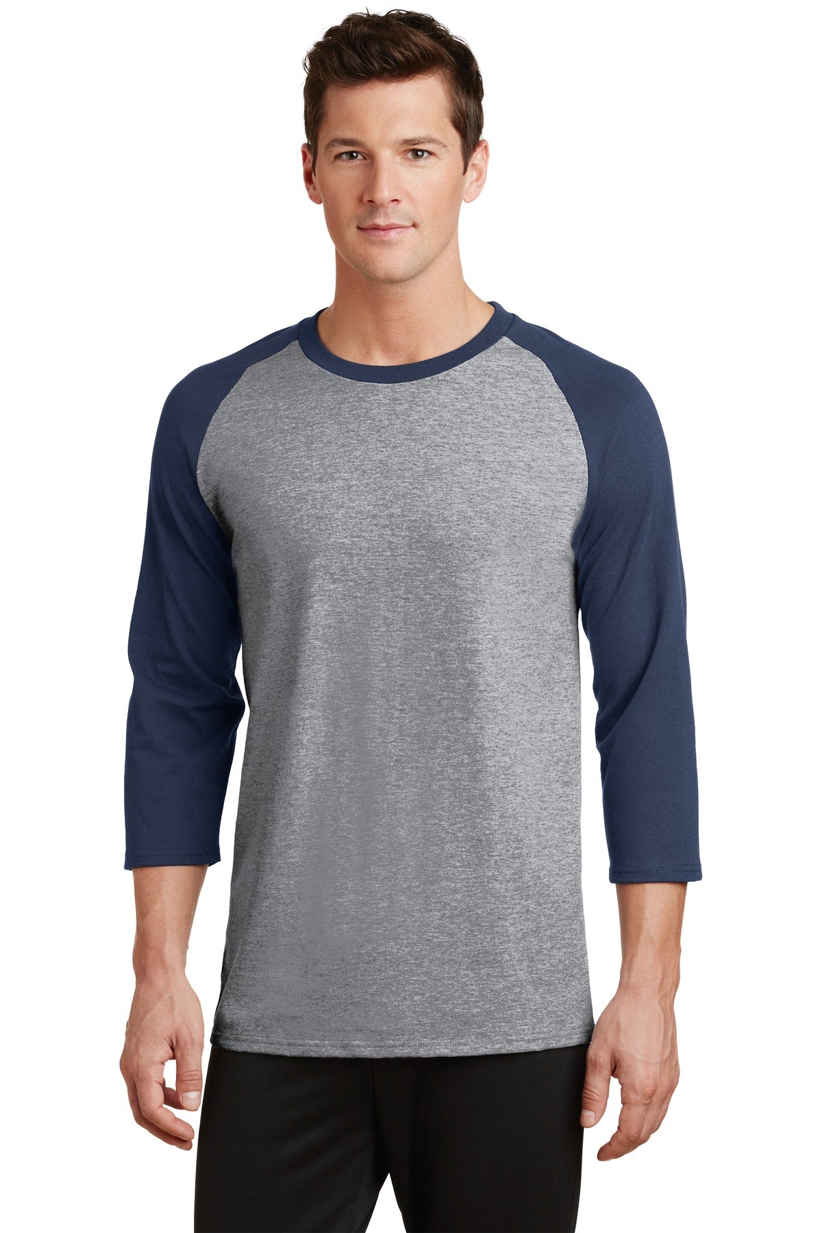 Port &amp; Company® Core Blend 3/4-Sleeve Raglan Tee. PC55RS