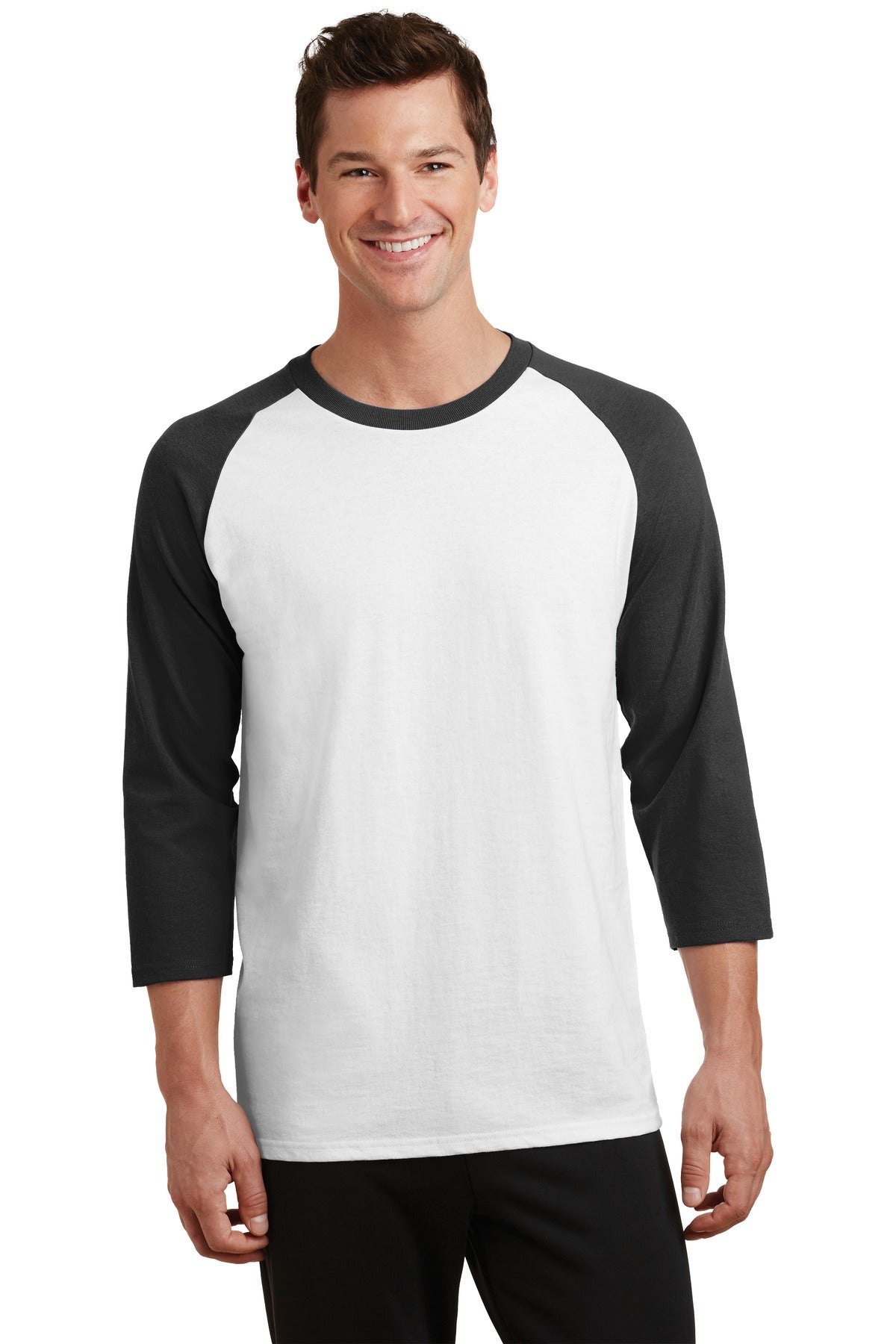Port &amp; Company® Core Blend 3/4-Sleeve Raglan Tee. PC55RS