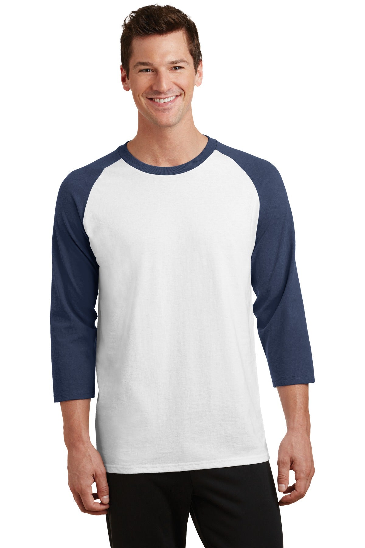 Port &amp; Company® Core Blend 3/4-Sleeve Raglan Tee. PC55RS