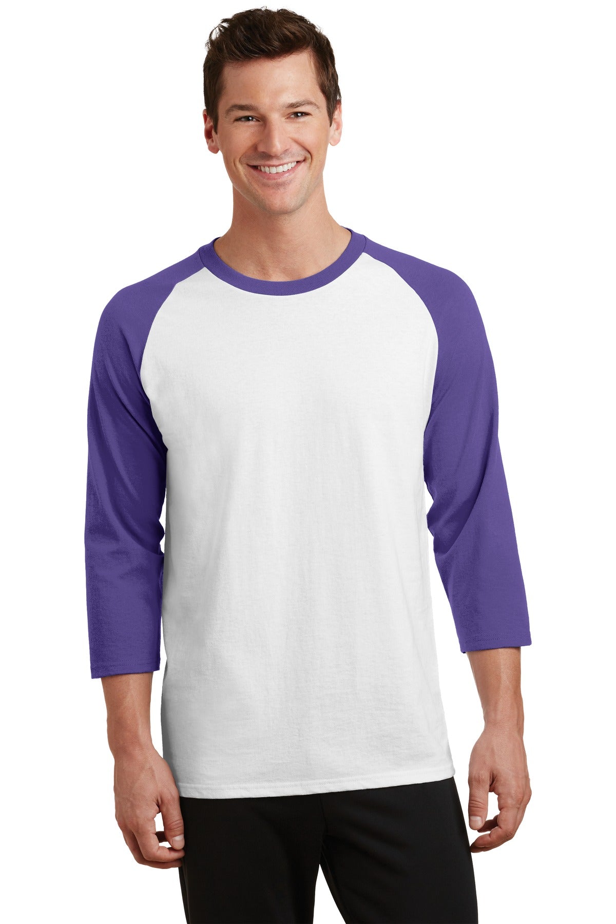 Port &amp; Company® Core Blend 3/4-Sleeve Raglan Tee. PC55RS