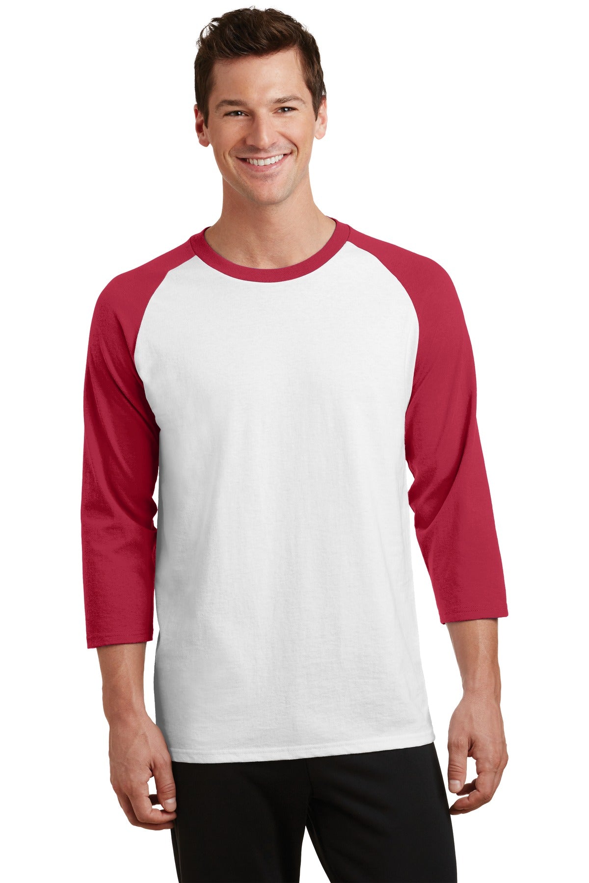 Port &amp; Company® Core Blend 3/4-Sleeve Raglan Tee. PC55RS