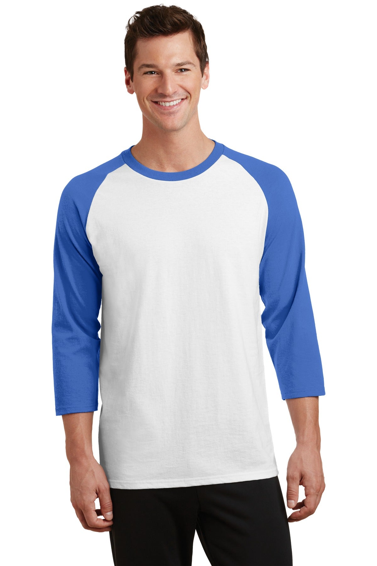 Port &amp; Company® Core Blend 3/4-Sleeve Raglan Tee. PC55RS