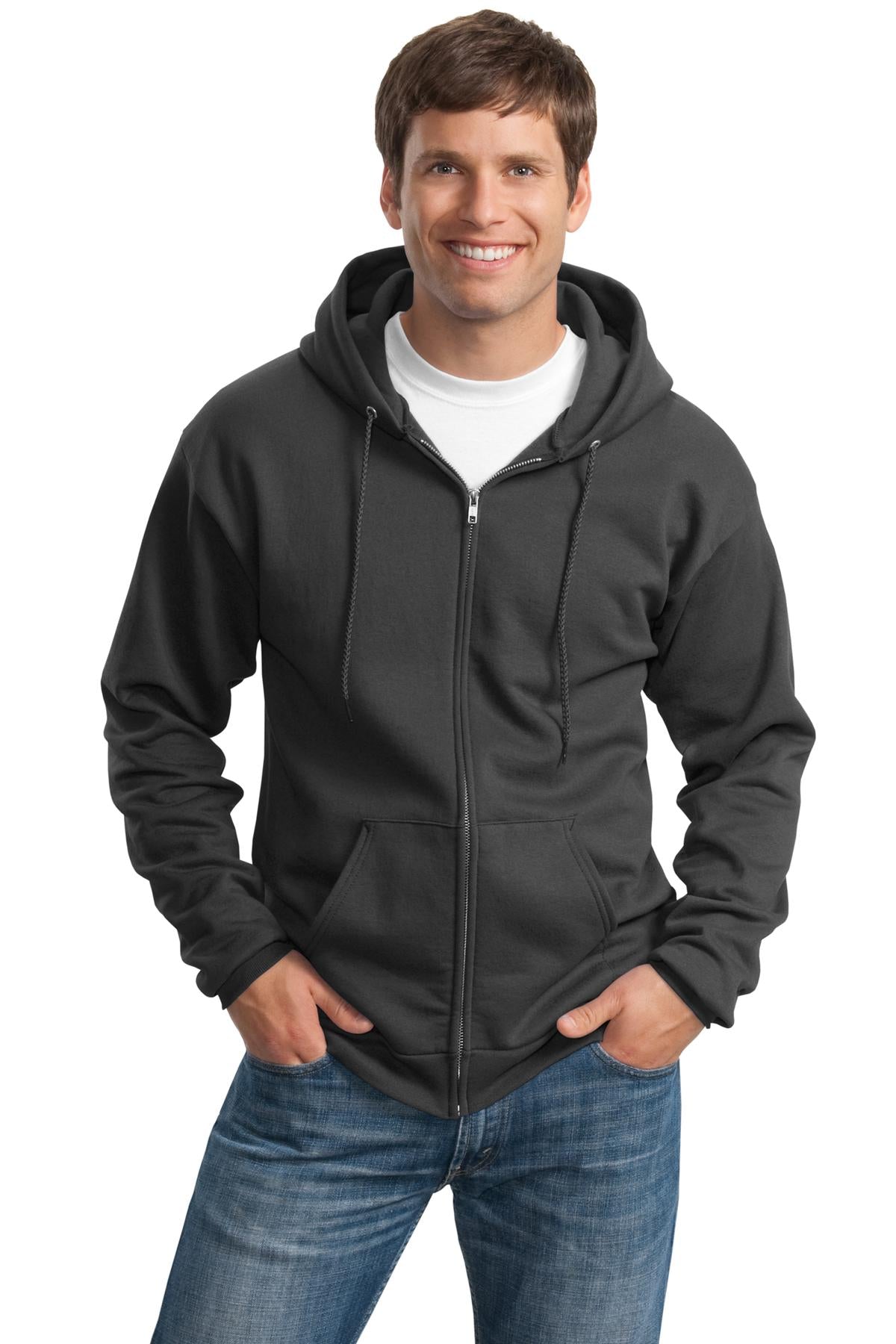 Port &amp; Company® Tall Essential Fleece Full-Zip Hooded Sweatshirt. PC90ZHT