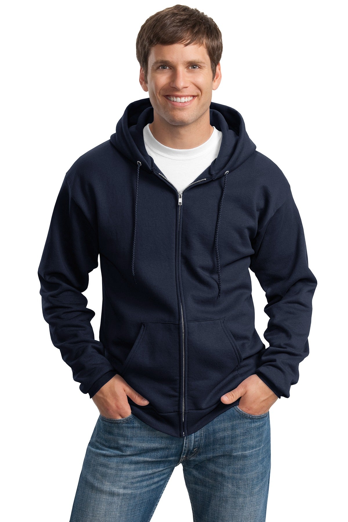 Port &amp; Company® Tall Essential Fleece Full-Zip Hooded Sweatshirt. PC90ZHT