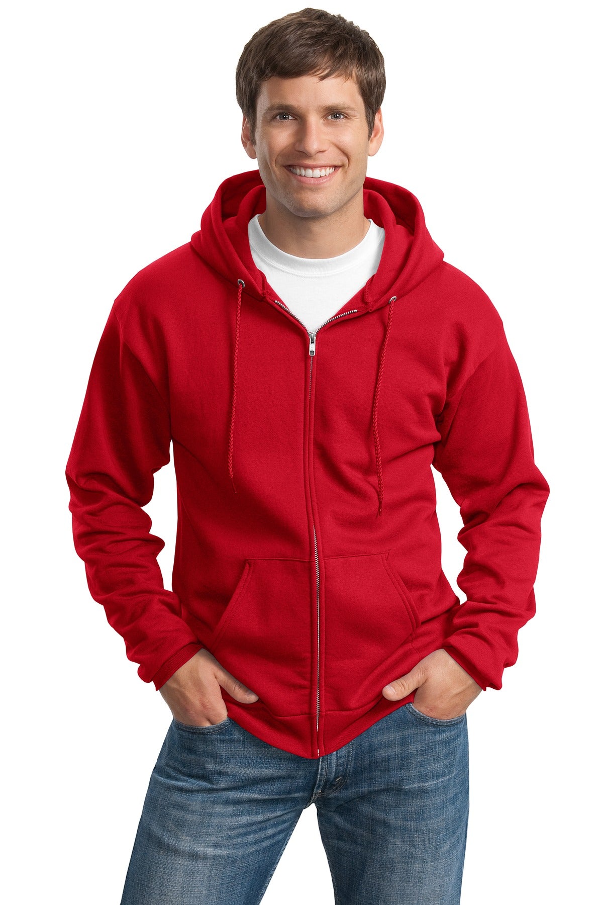 Port &amp; Company® Tall Essential Fleece Full-Zip Hooded Sweatshirt. PC90ZHT