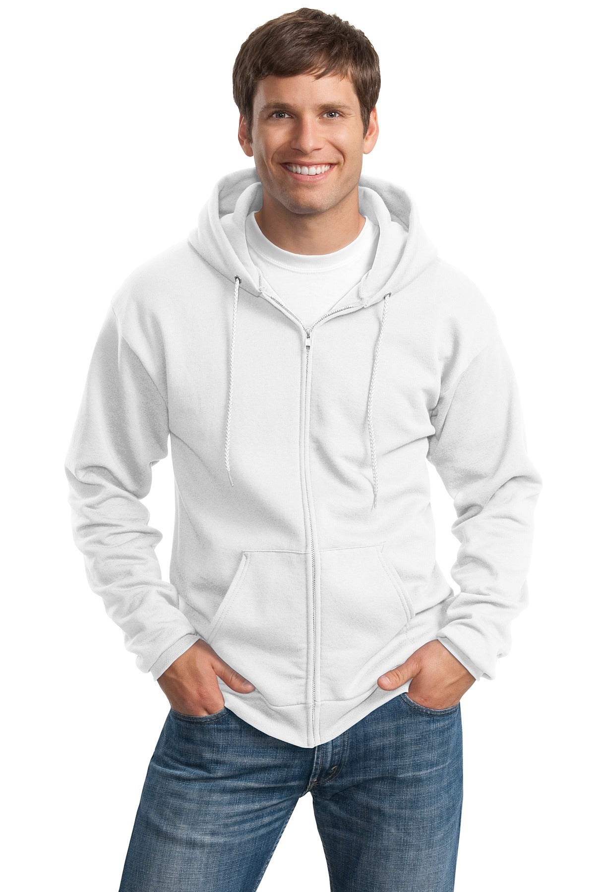 Port &amp; Company® Tall Essential Fleece Full-Zip Hooded Sweatshirt. PC90ZHT