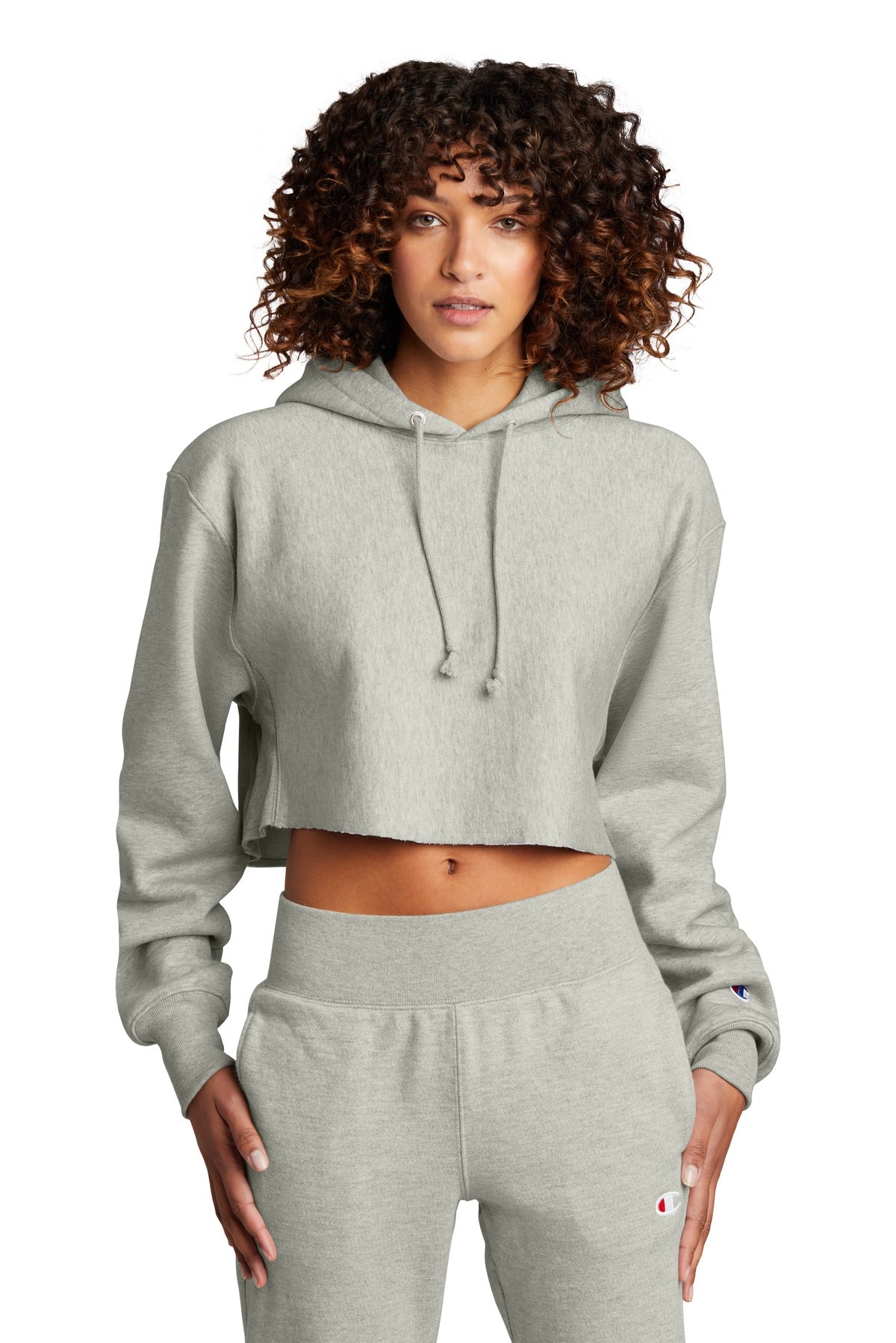 Champion ®  Women&#39;s Reverse Weave ®  Cropped Cut-Off Hooded Sweatshirt RW01W
