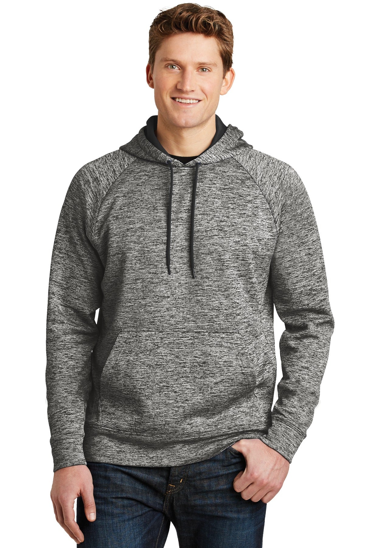 Sport-Tek® PosiCharge® Electric Heather Fleece Hooded Pullover. ST225