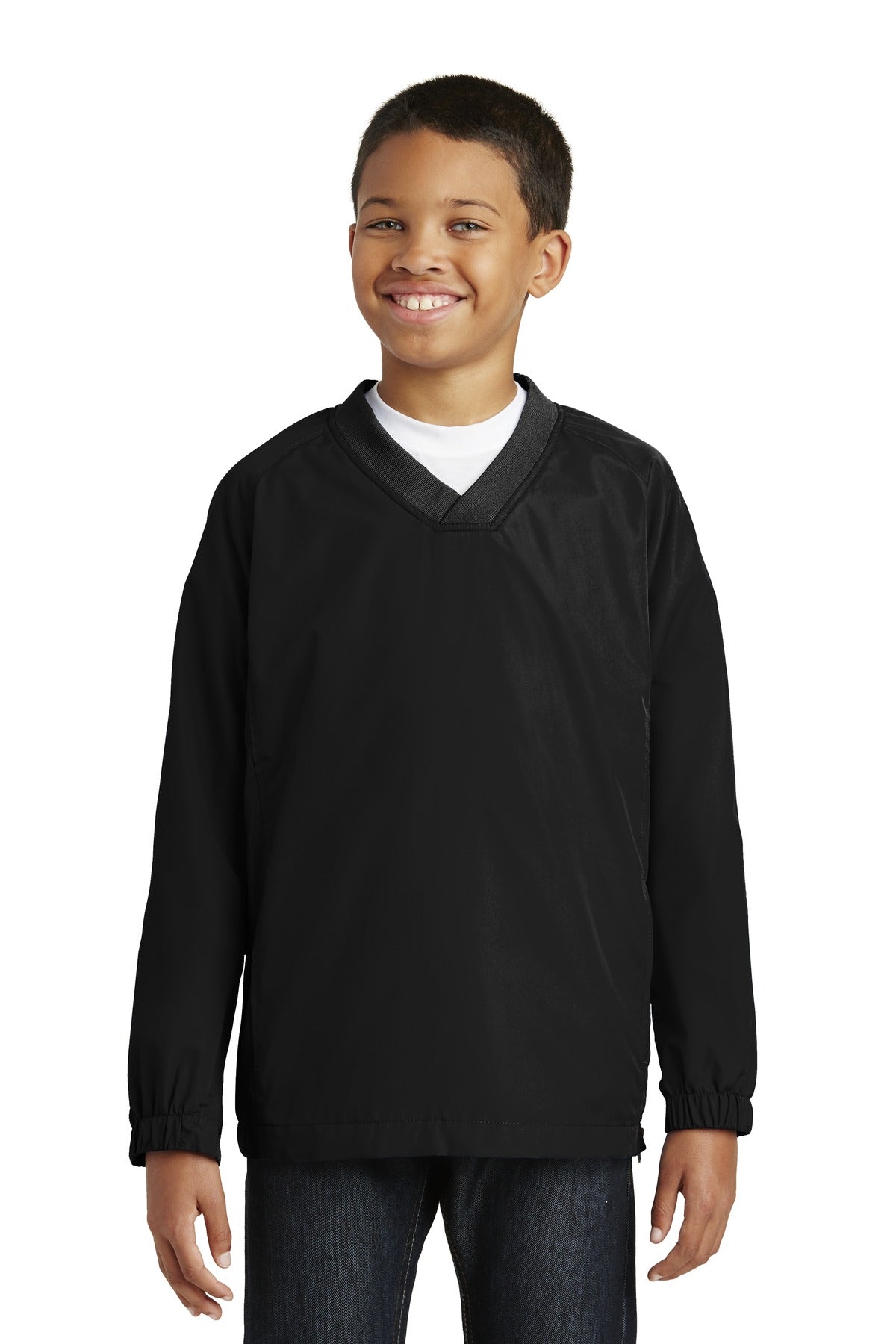 Sport-Tek® Youth V-Neck Raglan Wind Shirt. YST72