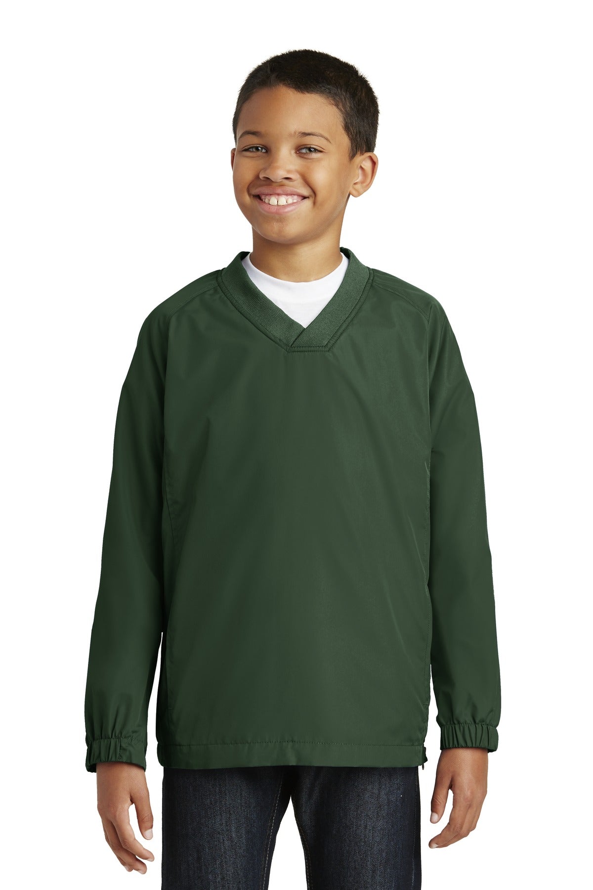 Sport-Tek® Youth V-Neck Raglan Wind Shirt. YST72