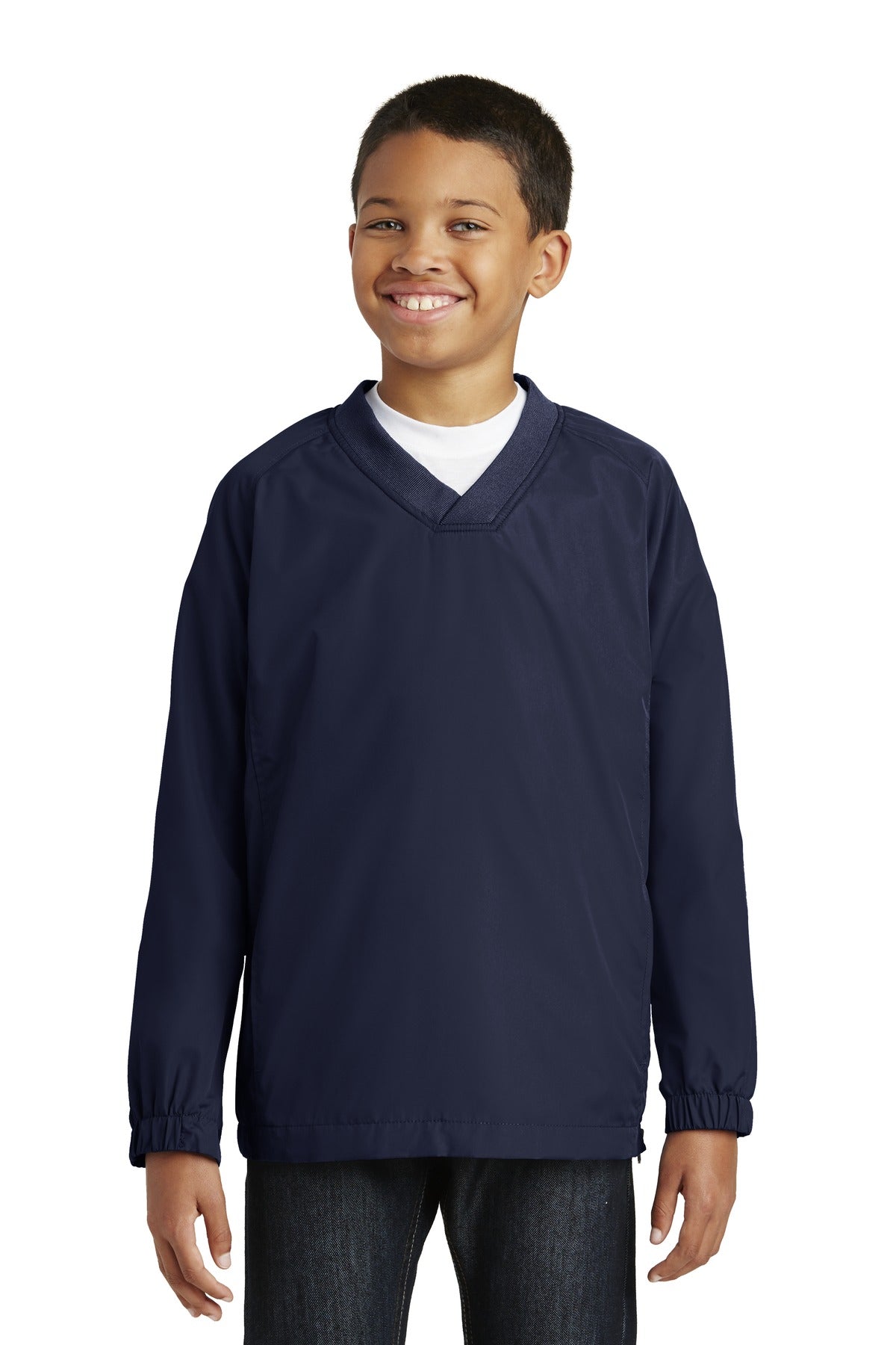Sport-Tek® Youth V-Neck Raglan Wind Shirt. YST72