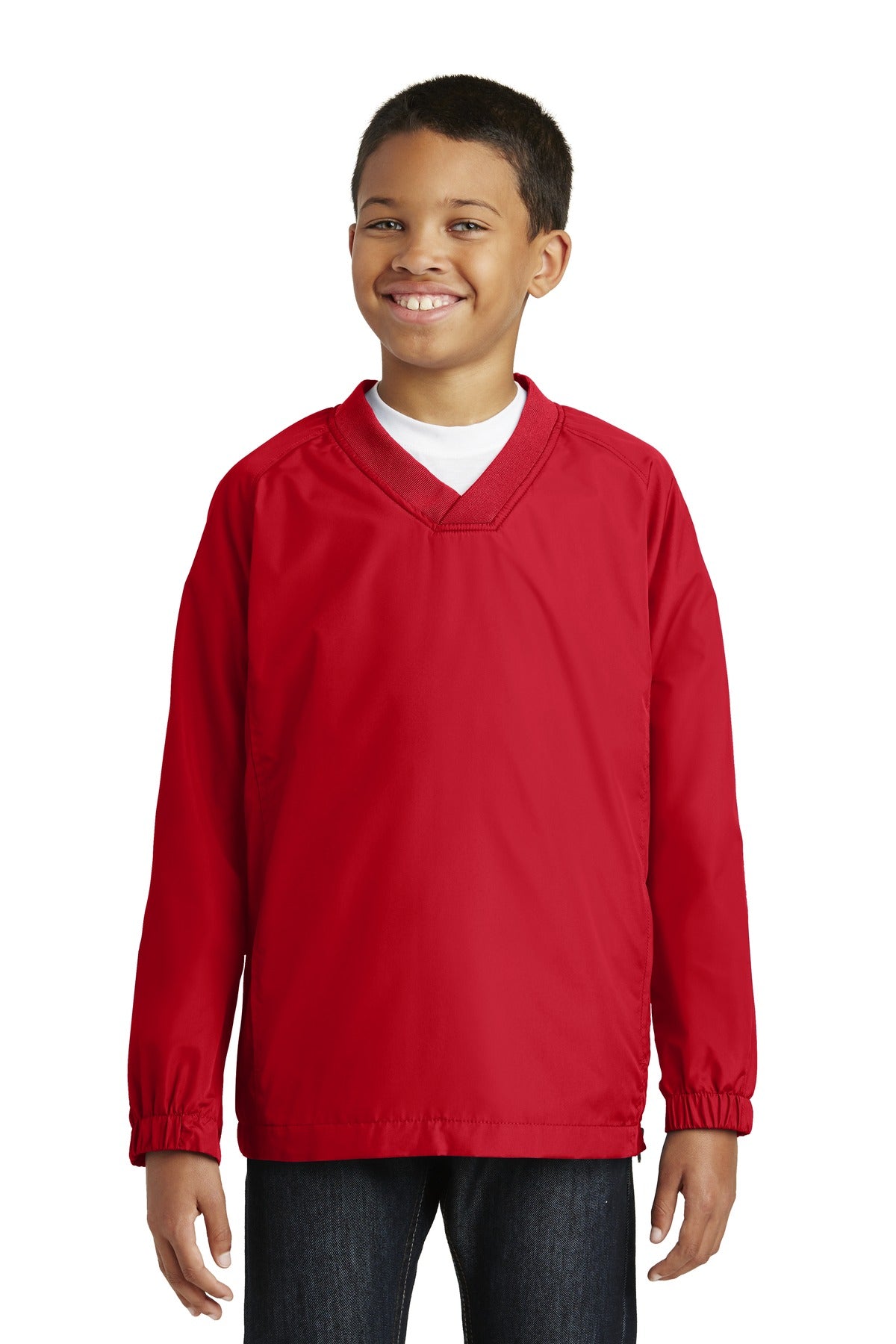 Sport-Tek® Youth V-Neck Raglan Wind Shirt. YST72